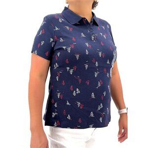 Women's Karen Scott Polo Shirt with Sailboat Print